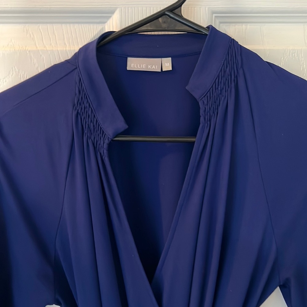 Ellie Kai Wrap Dress (Size M. Color Blue)